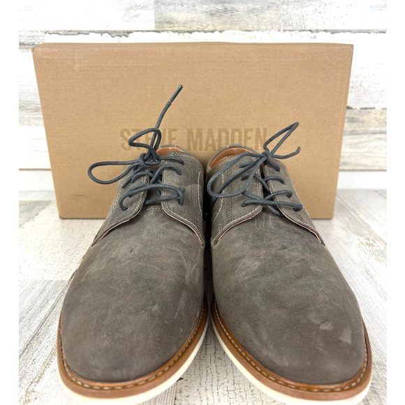 Steve Madden Mens 9 Kacion Gray Suede Oxford Shoes Lace Up Casual Dress NEW main image 4